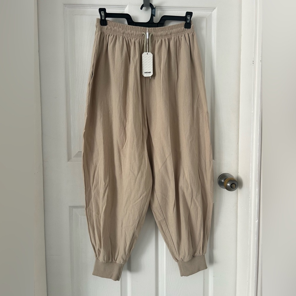 Beige Relaxed Fit Pants